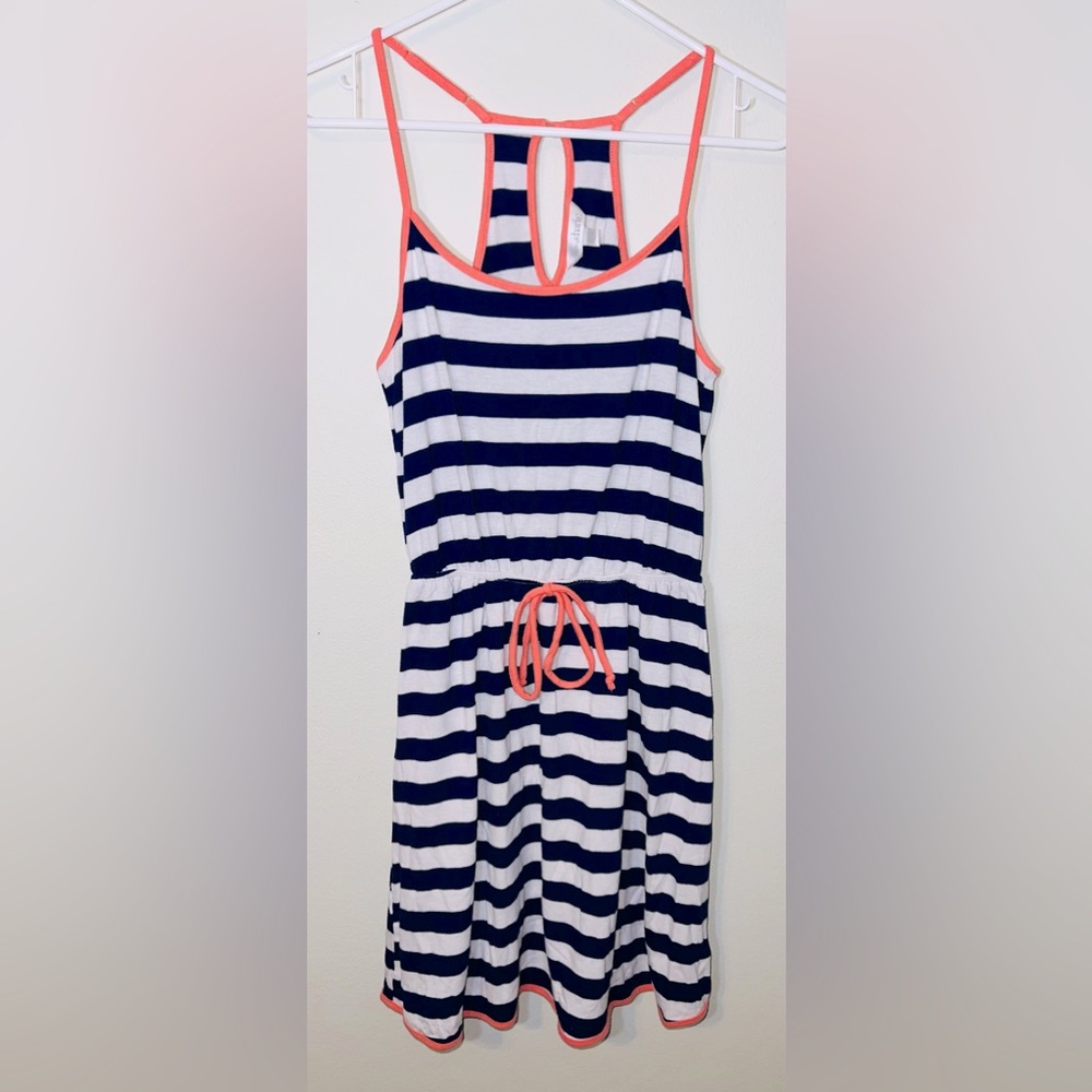 Charming Charlie Sleeveless Elastic Waist Striped Midi Dress! Size Small.